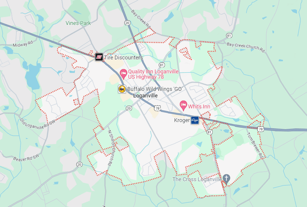 Map of Loganville, GA